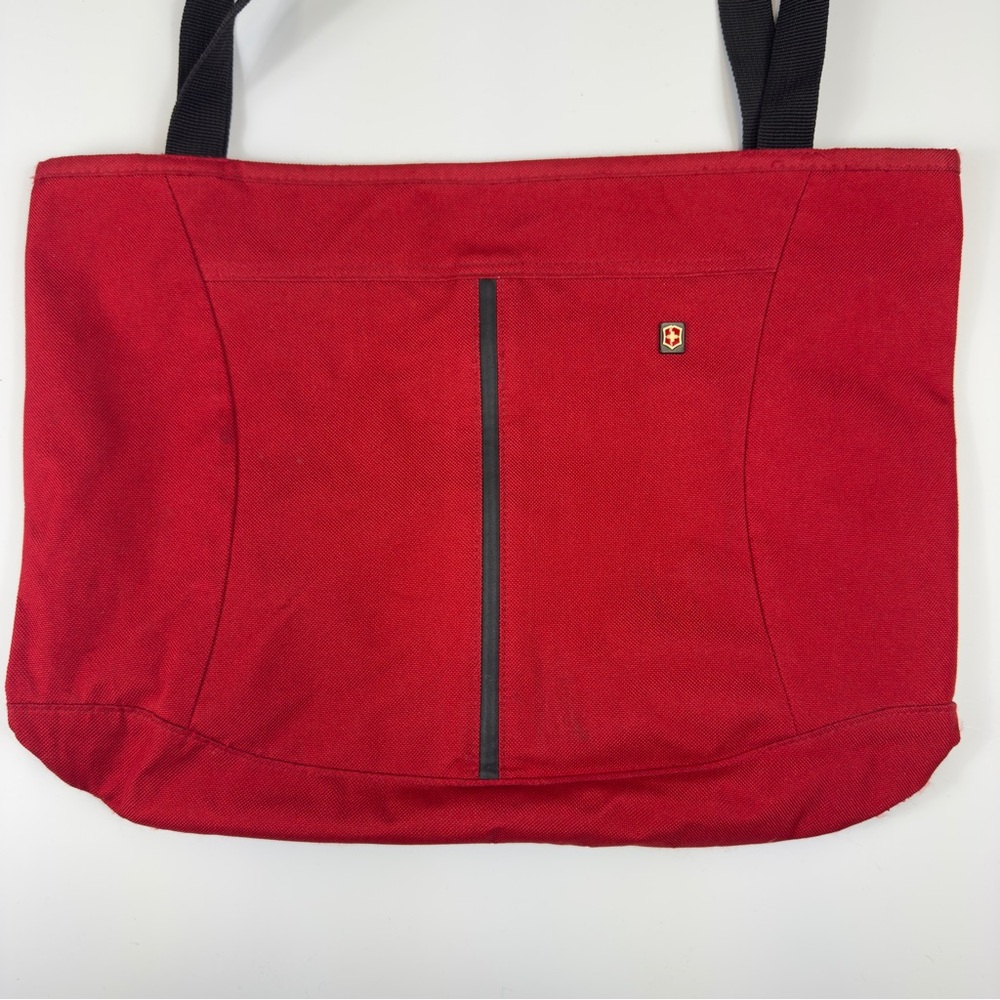 Victorinox Swiss Army red canvas tote bag carry-on travel bag 16.5” x 13”